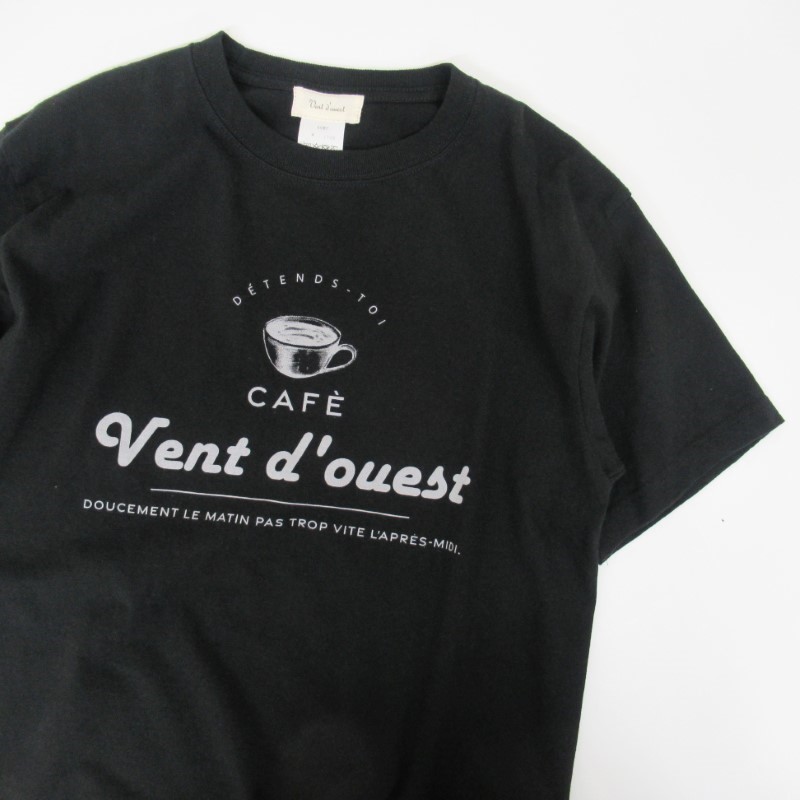 Vent d'ouest  半袖ロゴプリントTシャツ "CAFE"  /BK99 【日本製】